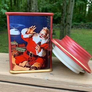 Sakura Coca-cola Holiday Portraits Stoneware Canister featuring Santa